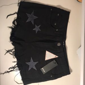Brand new never worn Black denim Cut off shorts